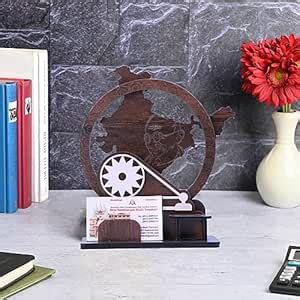 Lavnik 2 Compartment Wooden Mahatma Gandhi Momento Tabletop Desk ...