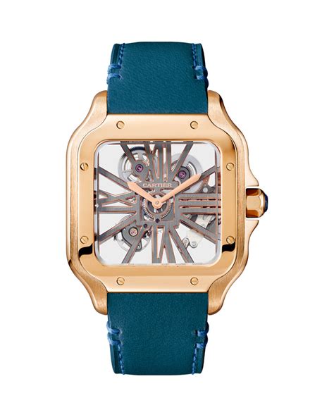 Cartier - Santos De Cartier Skeleton Large Manual Rose Gold ...