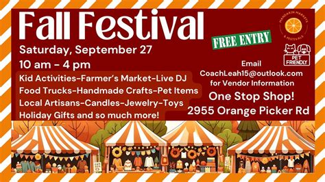 9/27 FREE Fall Festival at Mandarin Markets, 2955 Orange Picker Road ...