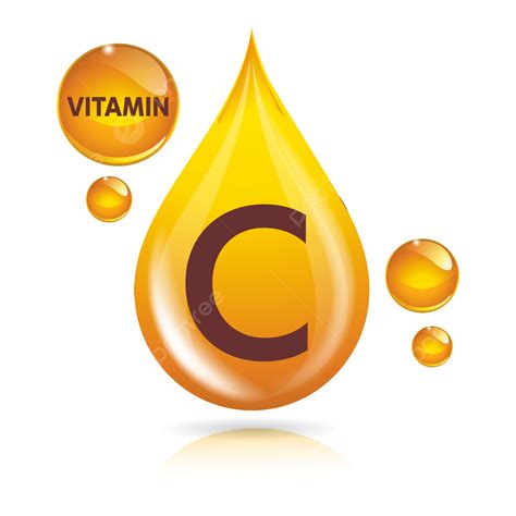 Vitamin C Icon Logo Golden Drop Shield Protection Medical Background ...