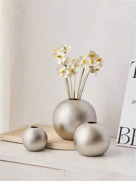 SHEIN Gold Vase Vase Set Of 3, Modern Vases For Decor, Gold Vases Home ...