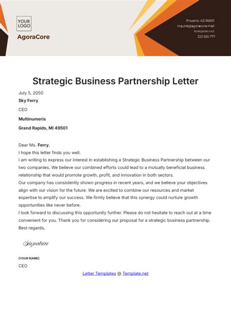 Partner Letter Template 的图像结果