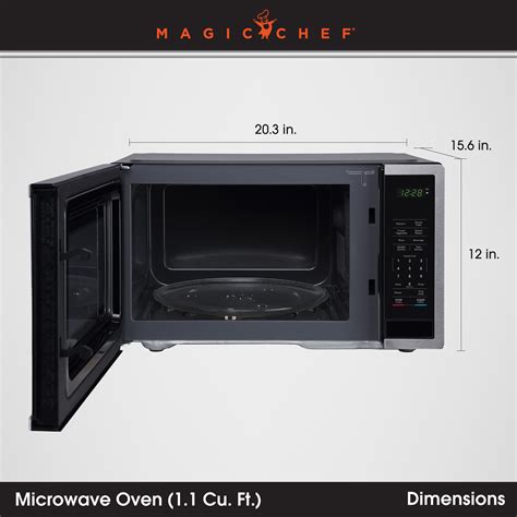 Magic Chef MC110MST Countertop Microwave Oven, 1,000 Watts, Stainless ...