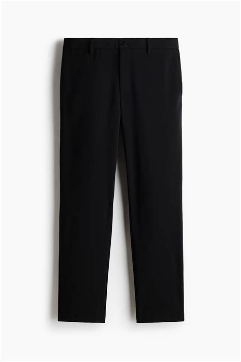Slim Fit Tailored trousers - Black - Men | H&M IN
