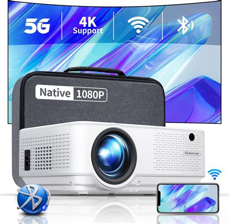 Buy 5G WiFi Projector, Giaomar Bluetooth Projector 12000L, Native 1080P ...