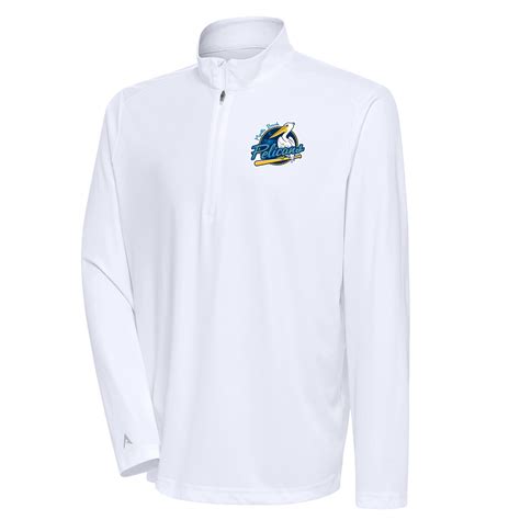Men's Myrtle Beach Pelicans Antigua White Tribute Quarter-Zip Pullover Top
