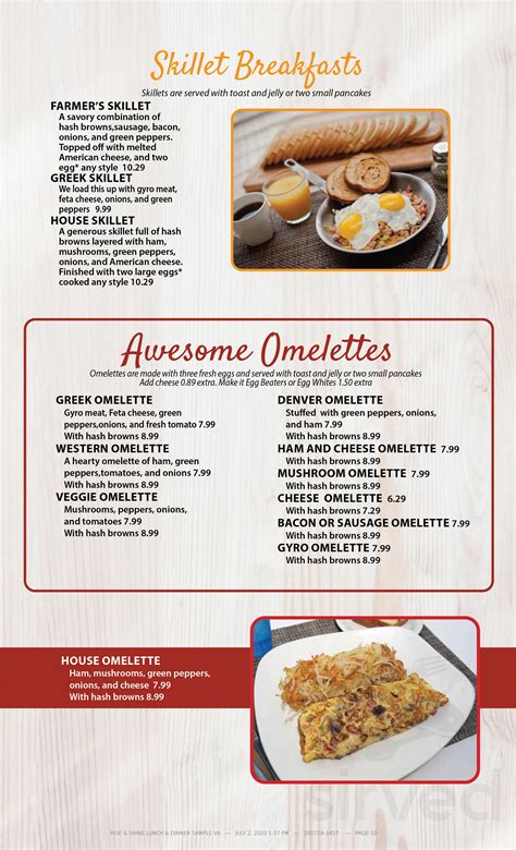 Rise and Shine Family Restaurant menu in Sycamore, Illinois, USA