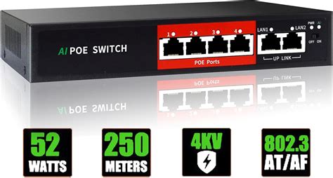 STEAMEMO AI PoE Switch, 52V 52W (4 POE Ports +2 India | Ubuy