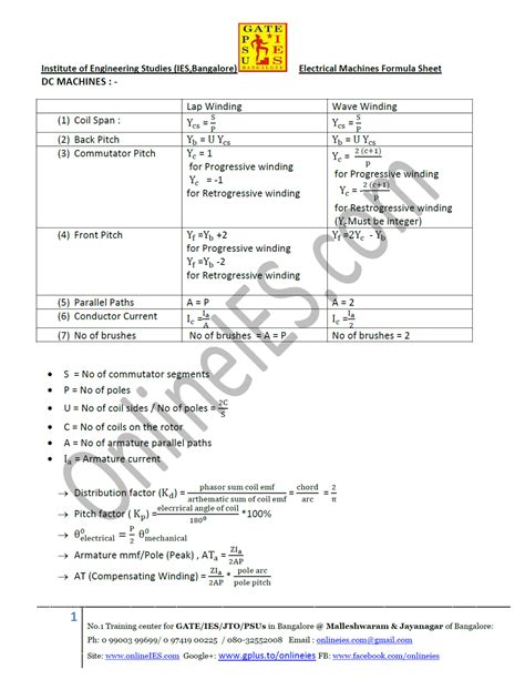 Electrical Engineering Formula Sheet 的图像结果