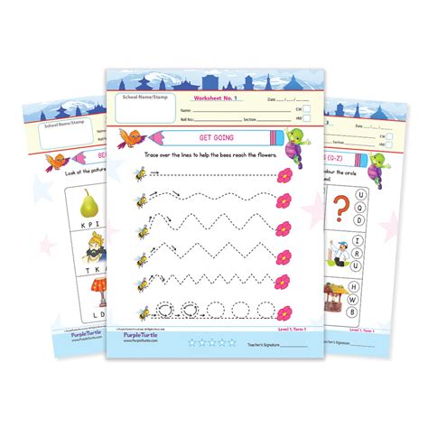 JoGenii|Purple-Turtle-Worksheets-for-Nursery-Kids-(2-3-Years)|Purple Turtle