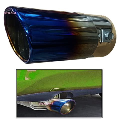 GOLSM Car TIP-03 Single Oval Half Burn Muffler Car Exhaust Silencer Tip ...
