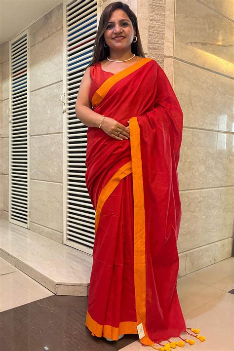 Red Bengal Cotton Saree