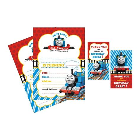 Pretty UR Party Thomas the Train Party Invitations and Thank you tags ...