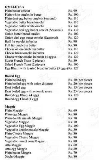 Menu at Khao Piyo Mitro, New Delhi