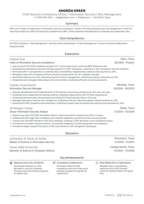 13 Chief Security Officer Resume Examples - 2025