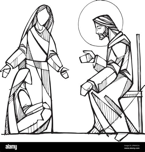 Mary And Martha Coloring Page