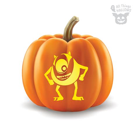 Mike Wazowski Pumpkin Stencil - Allthingshallows.com - AllThingsHallows