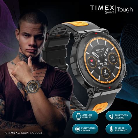 Timex Tough 1.43 inches Round AMOLED Rugged Smartwatch with 466x466 Pi