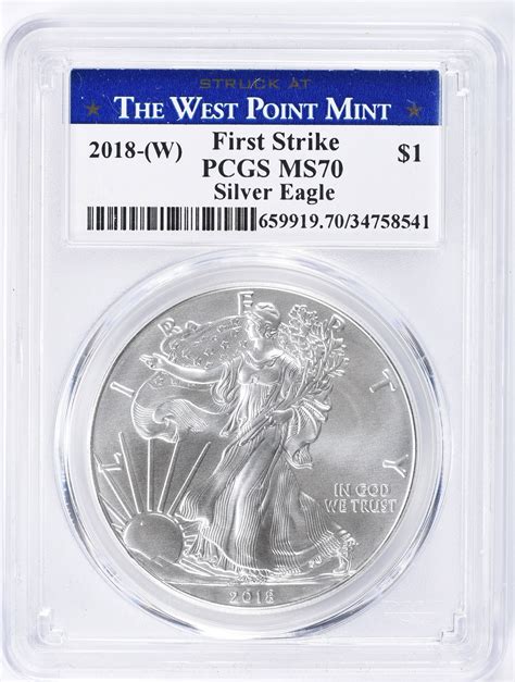 2018-(W) $1 Silver Eagle First Strike Struck at West Point Mint PCGS MS ...