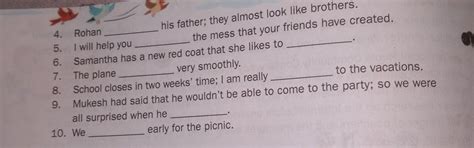 used right form of phrasal verb from the previous exercise to complete ...