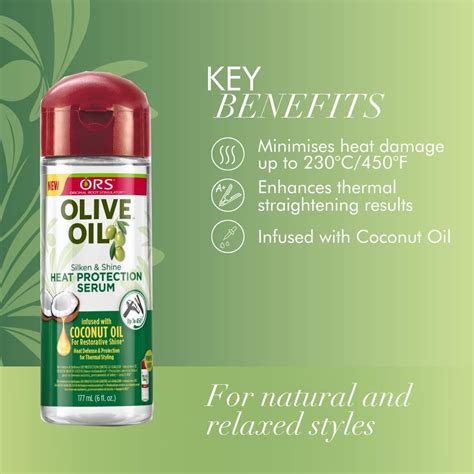 ORS Olive Oil Heat Protection Hair Serum - Protects Against Heat Damage ...