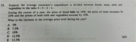 Solved: Suppose the 'average consumer's expenditure is divided between ...