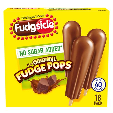 Popsicle Fudgsicle No Sugar Added Original Fudge Pops 29.7 fl oz, 18 ...