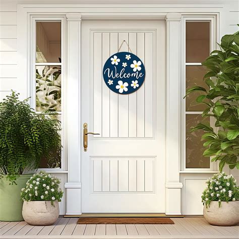 Whaline Daisy Welcome Wooden Hanging Sign Spring India | Ubuy