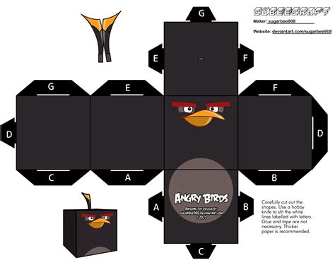 Black Bird (Angry Birds) Cubeecraft by sugarbee908 on DeviantArt