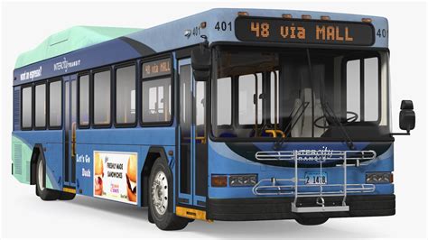 Gillig Low Floor Hybrid Bus Intercity Blue Simple Interior 3D Model $99 ...