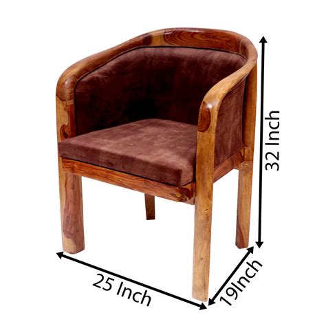 Southern Sheesham Wood Comfy Upholstered Chair