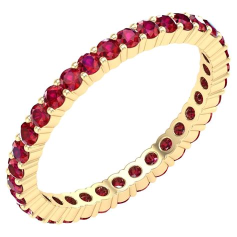 18 Karat Yellow Gold 0.85 Carat Ruby Eternity Ring For Sale at 1stDibs