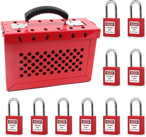 Buy OMGTMD Lockout Tagout Lock Box Kit Portable Safety Padlock Box Loto ...