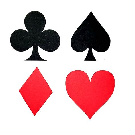 53 Pack – Paper Playing Card Suits, Heart Diamond Club Spade Shapes ...