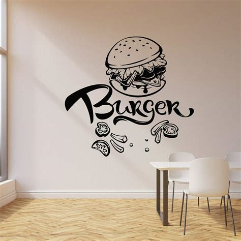 Buy Gadgets Wrap Burger Wall Decal Fast Food Cafe Restaurant Dining ...