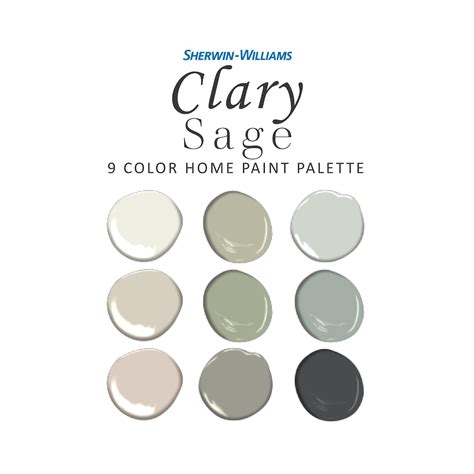 Sherwin Williams Clary Sage Paint Color Palette, Best Sage Green Paint ...