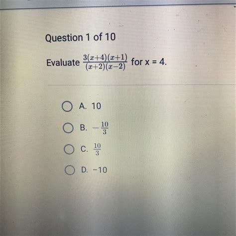 Evaluate 3(x+4)(x+1) /(x+2)(x-2) for x =4 - brainly.com