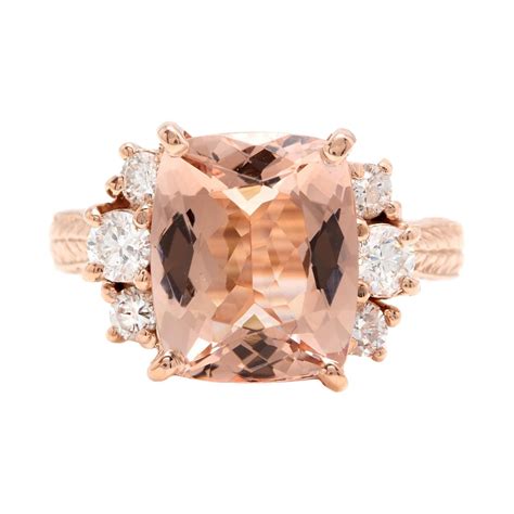 0.25ct Natural Diamond 14k Solid Rose Gold Cross Ring For Sale at ...