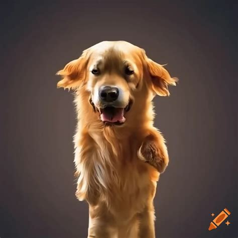 Golden Retriever dancing with a cow on Craiyon