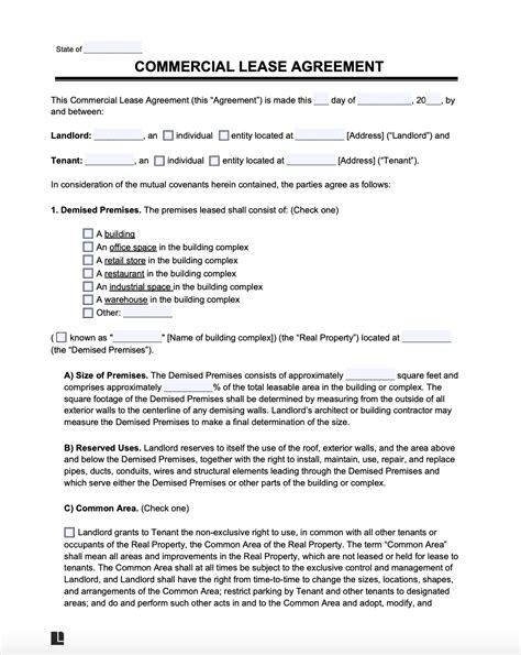 Free Commercial Lease Agreement Template | PDF & Word