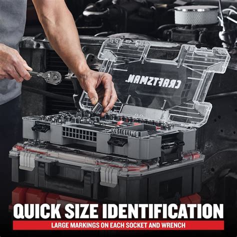CRAFTSMAN OVERDRIVE 80-Piece Standard (SAE) and Metric Gunmetal Chrome ...