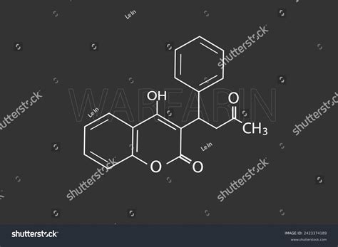 Warfarin Molecular Skeletal Chemical Formula Stock Vector (Royalty Free) 2423374189 | Shutterstock