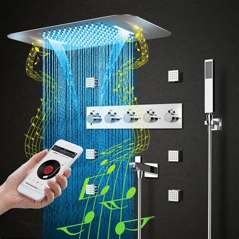 Buy Rain Shower System, with Bluetooth Smart Music 4 Function Luxury ...