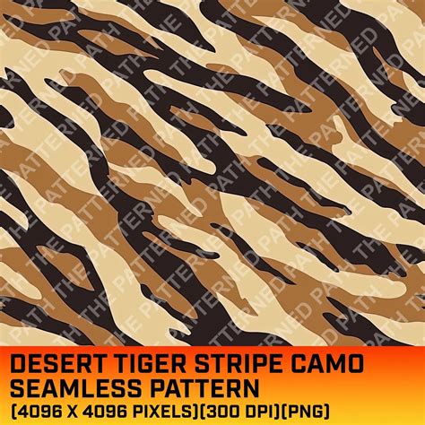 Vintage Arid Desert Tiger Stripe Camouflage Seamless Digital Pattern, Tactical Camo Pattern ...