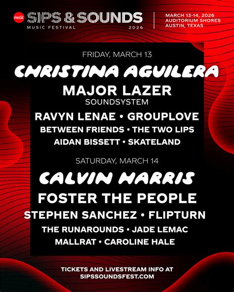 Christina Aguilera, Calvin Harris to Headline Sips & Sounds Music ...