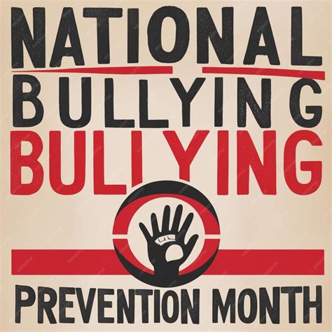 National Bullying Prevention Month Vector Illustration Template Raising ...