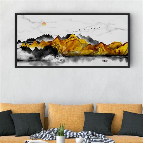 Traditional Chinese Ink Mountains - Premium Canvas Wall Art | Artistic ...