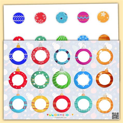 Printable Christmas Ball Matching File Folder Game for Kids