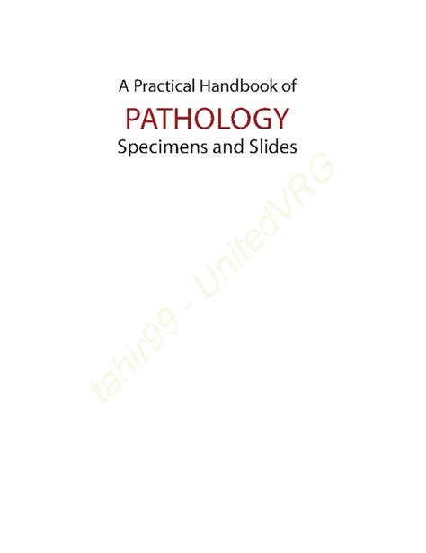 A Practical Handbook of Pathology: Specimens and Slides (2014) - Studocu
