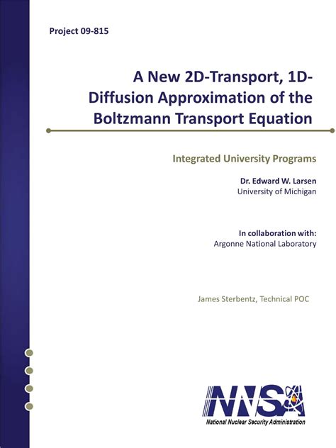 A New 2D-Transport, 1D-Diffusion Approximation of the Boltzmann ...